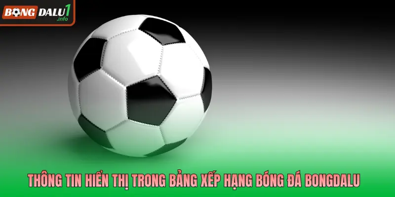 Thông tin hiển thị trong bảng xếp hạng bóng đá Bongdalu